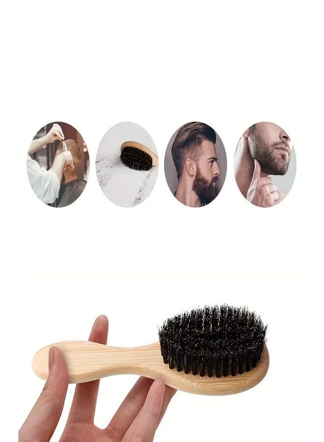 not available Beard Brush, Stiff Boar Bristles for Men's Grooming - Straightens and Promotes Growth - Works with Beard Oil and Balm - For Beard Kits (15 cm - Oval) - Image 4